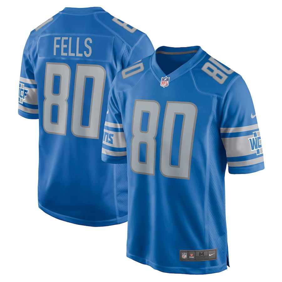 Men Detroit Lions #80 Darren Fells Nike Blue Game Player NFL Jersey